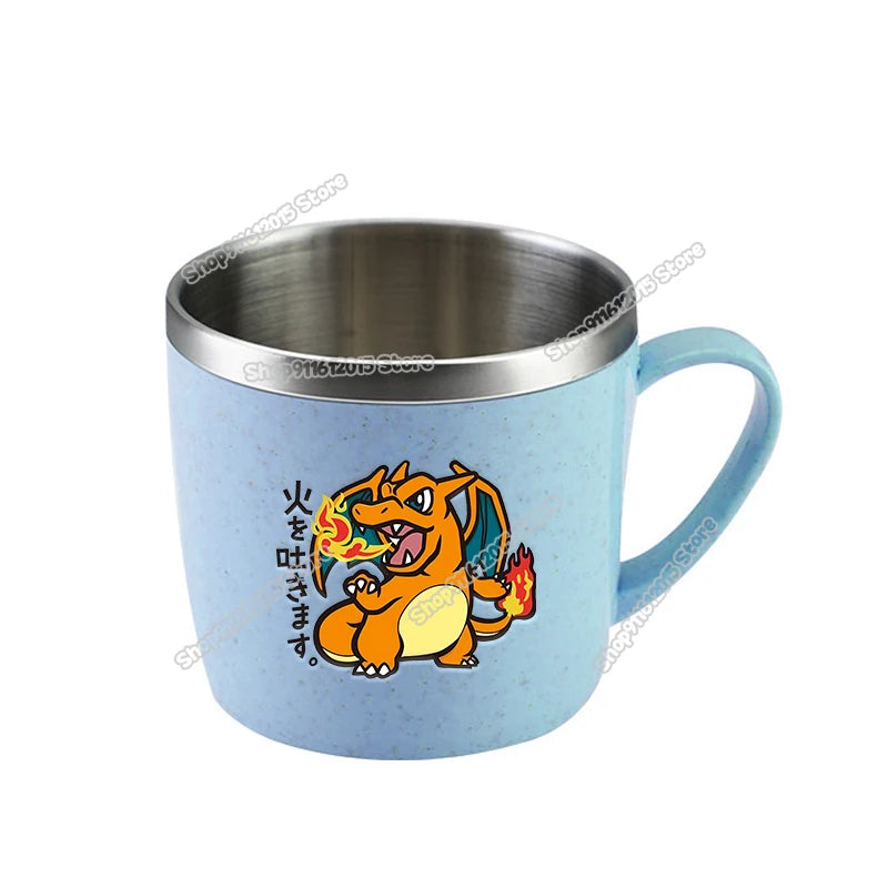 Pokémon Stainless Steel Mug – Pikachu, Snorlax & Eevee Cartoon Drink Cup