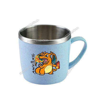 Pokémon Stainless Steel Mug – Pikachu, Snorlax & Eevee Cartoon Drink Cup