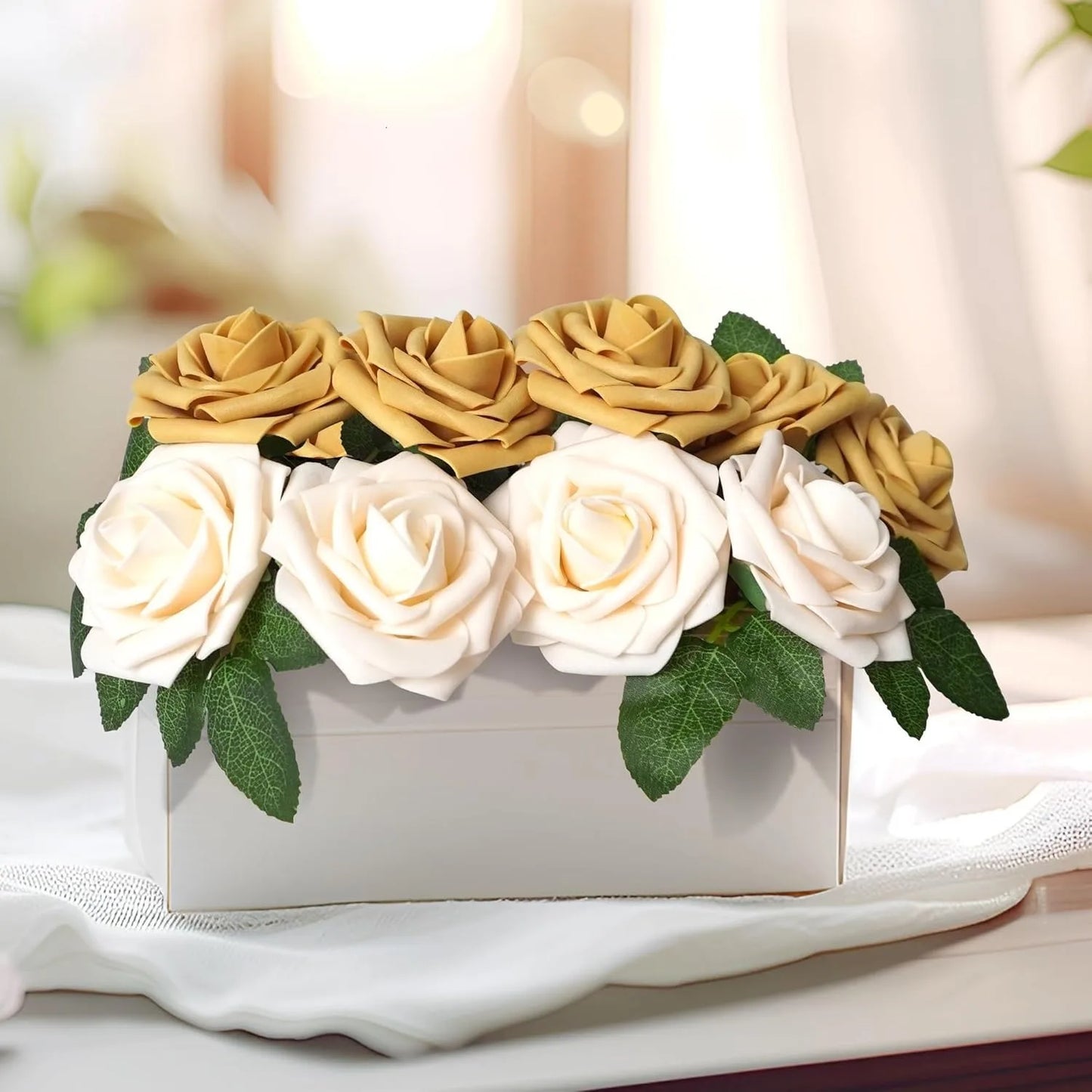 Rosas artificiales de espuma, de 10 a 100 unidades – Rosas sintéticas realistas para ramos de boda, centros de mesa, decoraciones para fiestas, regalos para el Día de la Madre y San Valentín, arreglos florales de bricolaje