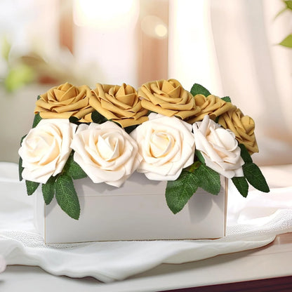 Rosas artificiales de espuma, de 10 a 100 unidades – Rosas sintéticas realistas para ramos de boda, centros de mesa, decoraciones para fiestas, regalos para el Día de la Madre y San Valentín, arreglos florales de bricolaje