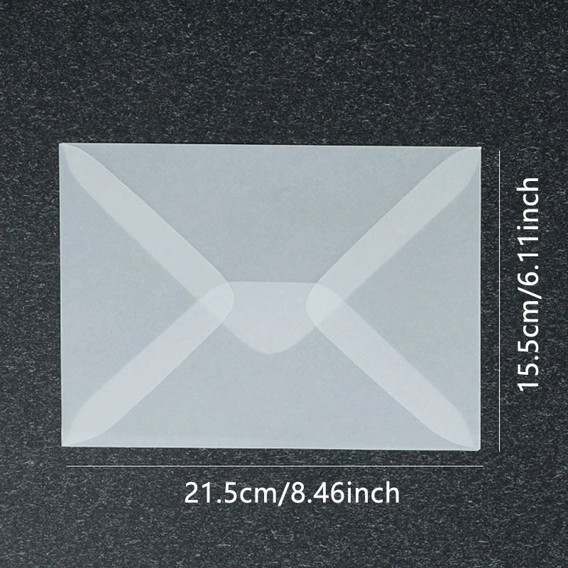 Lot de 50 enveloppes vierges translucides pour invitations, cartes postales, cartes de mariage, courriers professionnels et cartes cadeaux
