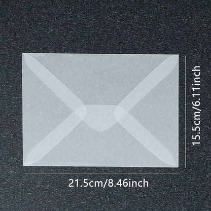 Lot de 50 enveloppes vierges translucides pour invitations, cartes postales, cartes de mariage, courriers professionnels et cartes cadeaux