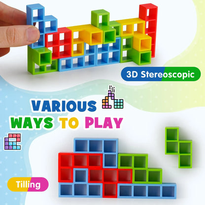 Juego de equilibrio y apilamiento Tetra Tower – Divertido juego de mesa de construcción de puzles para niños y adultos, desafío de apilamiento estratégico, actividad para noche de juegos en familia y regalo interactivo en equipo