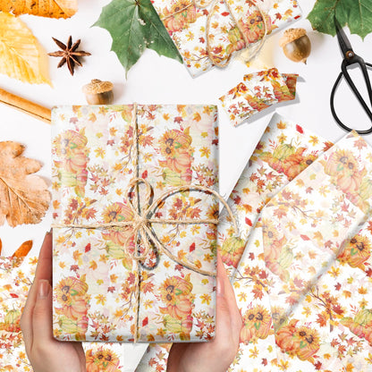 20/50PCS Thanksgiving Maple Leaf Tissue Paper – Autumn Gift Wrapping & DIY Packing Paper for Birthday, Wedding, Party & Holiday Supplies