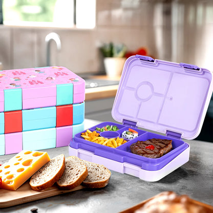 Fiambrera Bento para niños – Recipiente de comida portátil a prueba de fugas para la escuela, viajes y picnics, fiambrera para estudiantes apta para microondas para frutas, aperitivos y comidas