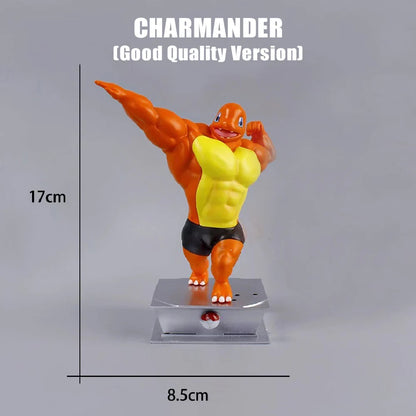 18cm Pokémon Figures – Gym Cartoon Fitness Muscle Action Figures (Charmander, Bulbasaur, Squirtle) Anime Fit Model Figurines Toys