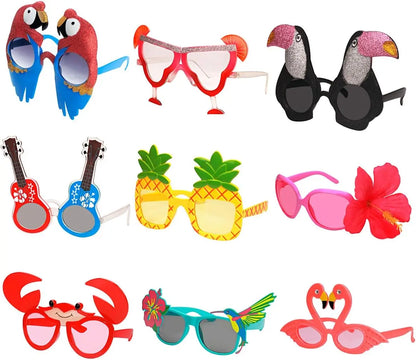 Hawaiian Luau Party Decorations Set – Tropical Beach-Themed Party Supplies with Grass Table Skirt & Hibiscus Flowers for Celebrations