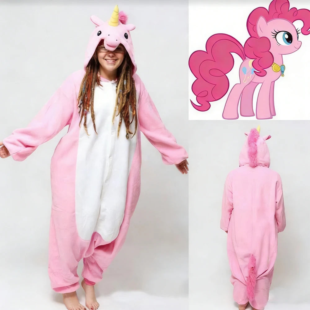 Cute Pig Animal Pajamas Onesie – Kawaii Cartoon Hoodie Jumpsuit, Soft Warm Cosplay Sleepwear for Home, Lounging & Parties