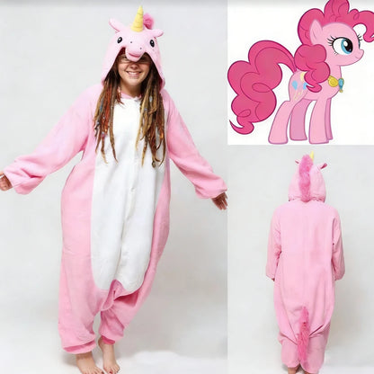 Cute Pig Animal Pajamas Onesie – Kawaii Cartoon Hoodie Jumpsuit, Soft Warm Cosplay Sleepwear for Home, Lounging & Parties
