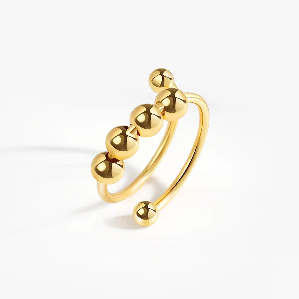 Anillo giratorio antiestrés de mariposa y flor con diamantes de imitación – Anillo giratorio antiansiedad para mujer | Joyería ajustable para aliviar el estrés