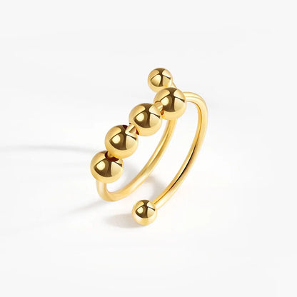 Anillo giratorio antiestrés de mariposa y flor con diamantes de imitación – Anillo giratorio antiansiedad para mujer | Joyería ajustable para aliviar el estrés
