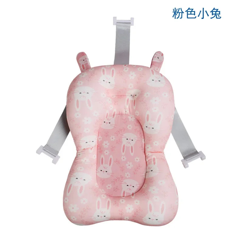 Tapete de soporte para bañera de bebé recién nacido – Cojín de baño plegable antideslizante para bebés, almohadilla de bañera de seguridad con diseño de dibujos animados para baby shower, soporte cómodo para lactancia y baño