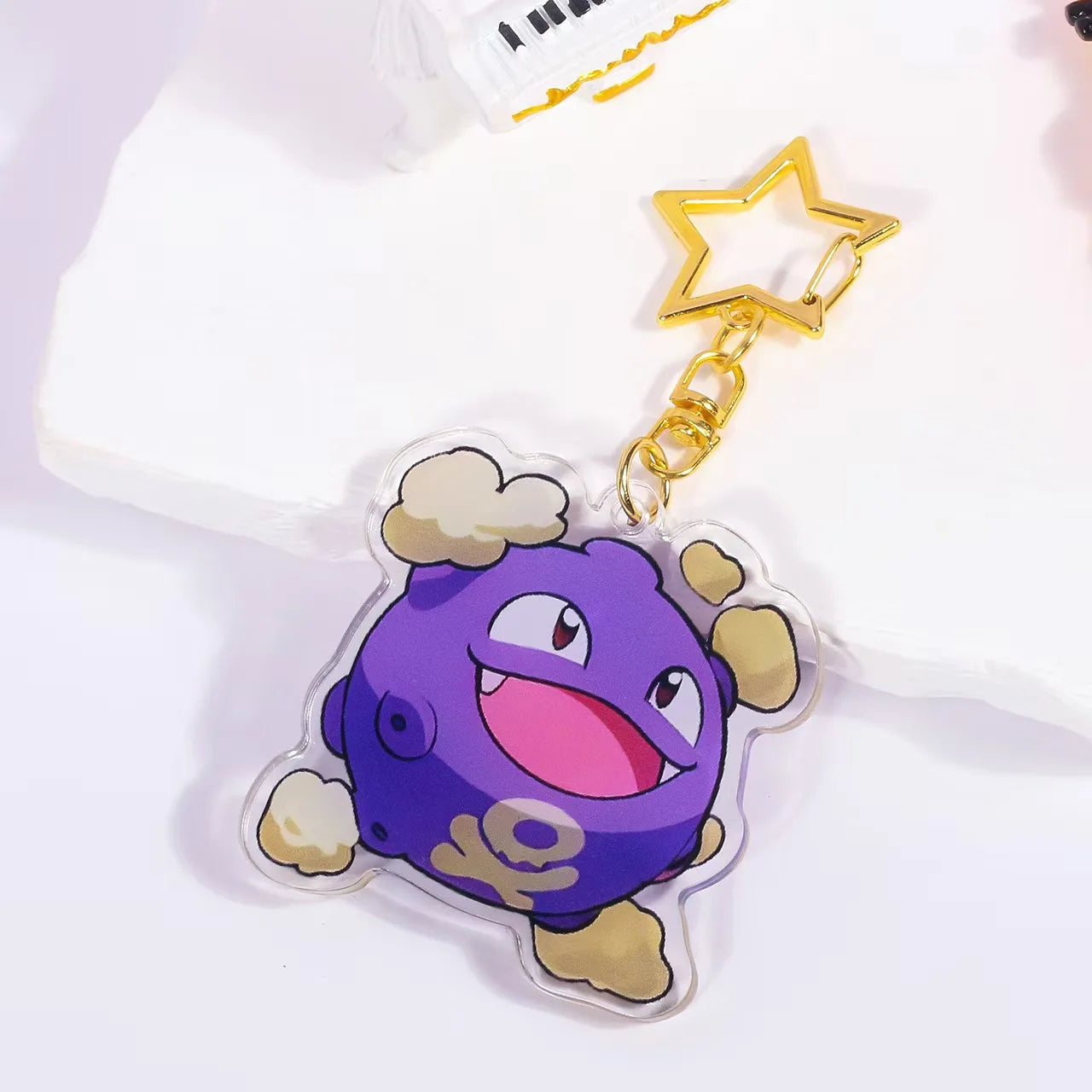 Pokémon Acrylic Keychain – Gengar, Ditto, Mewtwo, Jigglypuff & Character Bag Charm Pendant Collectible Gift