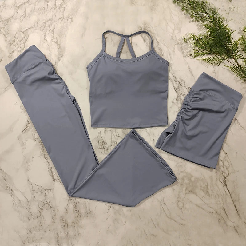 Conjunto de entrenamiento de 2 piezas para mujer: sujetador deportivo push-up y leggings de cintura alta, atuendo para yoga, gimnasio y fitness