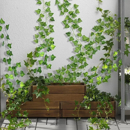 Artificial Ivy Vine Garland – Realistic Faux Green Leaf Rattan Creeper for Garden, Wedding Decor, Party Decorations, Hanging Plants & Home Decoration