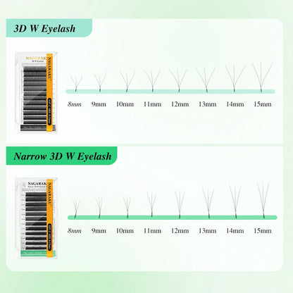 NAGARAKU V Shape Premade Eyelash Extensions – 2D/3D/4D/5D W Volume Fans for Natural Soft Fluffy Volume Lash Look
