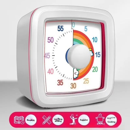 Temporizador visual de 60 minutos con luz nocturna – Reloj de cuenta regresiva para niños, estudiantes y productividad