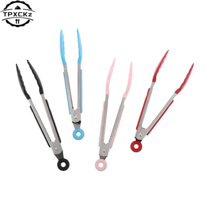 Silicone BBQ Grilling Tongs – Non-Stick Stainless Steel Kitchen Cooking, Salad & Serving Tongs