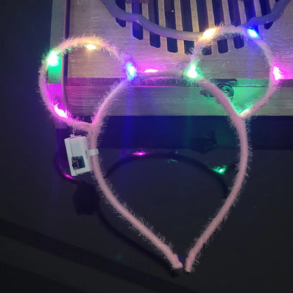 Serre-tête lumineux LED Oreilles de Chat & Lapin – Bandeau lumineux pour Anniversaires, Festivals & Mariages
