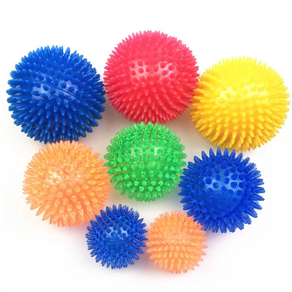 Juguete para perros con pelota chirriante de TPR, mordedor para limpiar los dientes para perros, gatos y cachorros, juguete interactivo de entrenamiento
