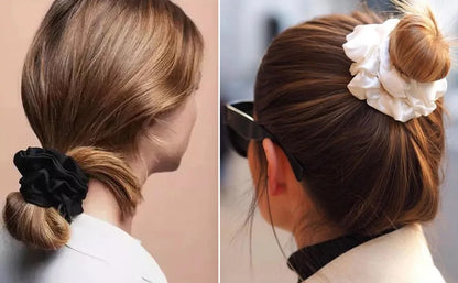 Goma para el pelo 100% seda Mulberry – 19 Momme, elástico grande para mujeres y niñas | Accesorio de lujo de seda para coleta