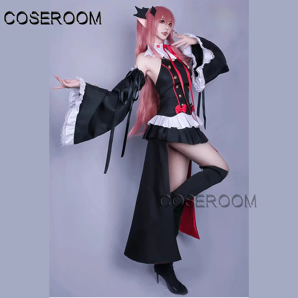 Krul Tepes Cosplay Costume – Seraph of the End Anime Vampire Witch Dress with Wig (Halloween Outfit)
