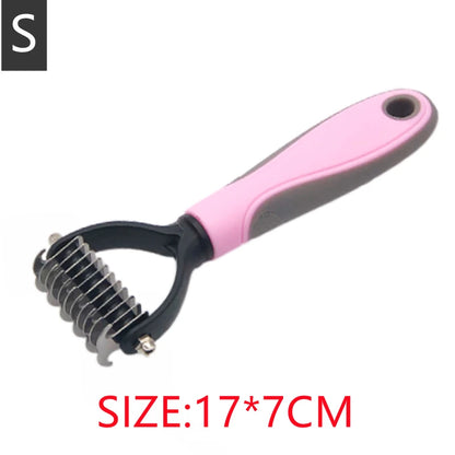 Professional Pet Deshedding Comb Dog & Cat Hair Removal Brush Fur Trimmer Grooming Tool