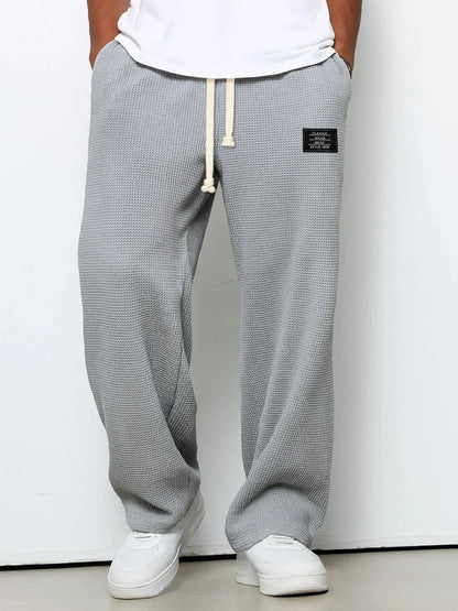 Men's 2026 Casual Straight-Leg Sweatpants – Wide-Leg Elastic Waist Sportswear Trousers for Spring & Autumn, Relaxed Everyday Pants