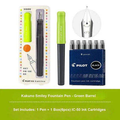 Pluma Estilográfica Pilot Kakuno – Bolígrafo de Escritura Antideslizante Fácil de Usar para Principiantes con Agarre Suave para Caligrafía, Diarios, Oficina y Colección de Papelería