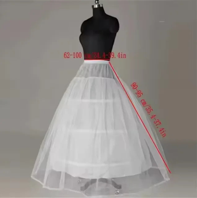 Enagua de boda de crinolina de 6 aros – Enagua larga blanca para vestido de baile, capa de soporte de falda de medio deslizamiento para vestido de novia, accesorios de boda para vestidos de princesa y vestidos formales