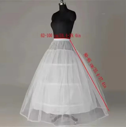 Enagua de boda de crinolina de 6 aros – Enagua larga blanca para vestido de baile, capa de soporte de falda de medio deslizamiento para vestido de novia, accesorios de boda para vestidos de princesa y vestidos formales