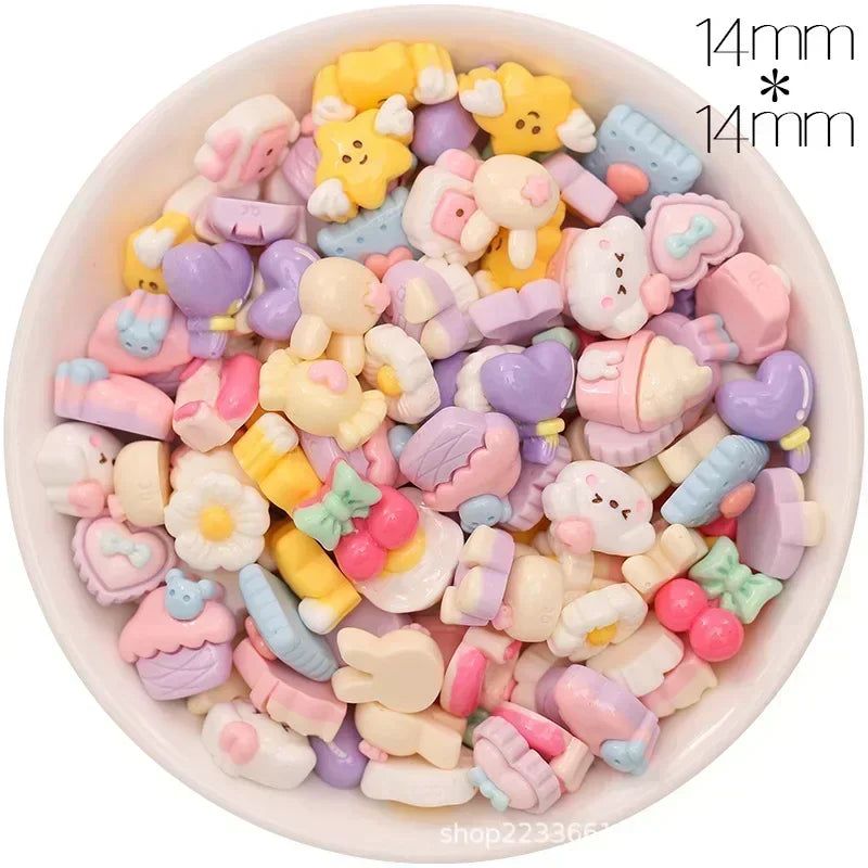 30/300pcs Mini Breloques en Résine Bonbon Fleur Amour – Mignons Accessoires de Bricolage pour Nail Art, Barrettes à Cheveux, Scrapbooking, Bijoux Faits Main et Projets Créatifs pour Enfants