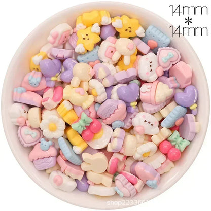 30/300pcs Mini Breloques en Résine Bonbon Fleur Amour – Mignons Accessoires de Bricolage pour Nail Art, Barrettes à Cheveux, Scrapbooking, Bijoux Faits Main et Projets Créatifs pour Enfants