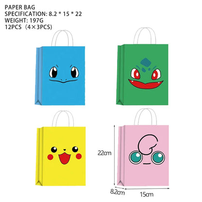 Pokémon Pikachu Birthday Party Decorations Tableware Set – Paper Cups, Plates, Tablecloth, Straws, Banner & Napkins for Kids Party Supplies