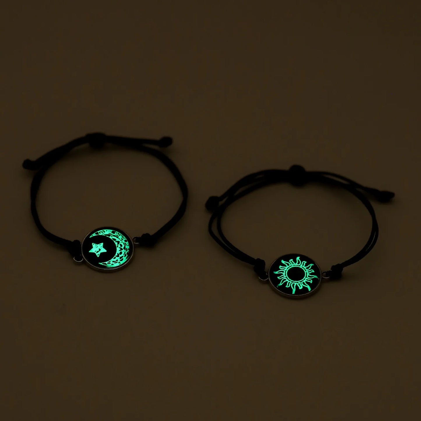 Luminous Sun & Moon Couple Bracelets – Handmade Braided Rope Matching Charm Bracelets for Men & Women | Romantic Jewelry Gift