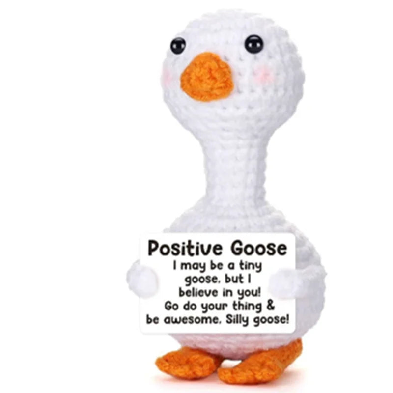 Poupée câlin pomme de terre à énergie positive – Mini ami de poche tricoté en laine, fait à la main, avec carte, cadeau de Noël amusant et décoration de chambre