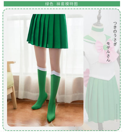 Tsukino Usagi Cosplay Costume Set – Outfit Props with Stocking Socks (Anime Character Dress-Up for Christmas, Halloween, Carnival & Party Events)