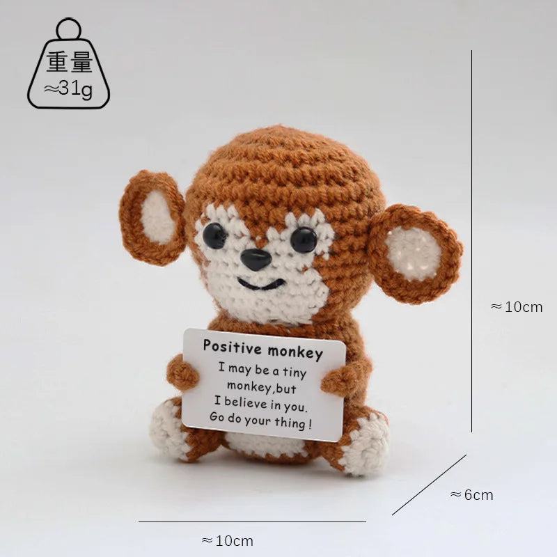 Poupée Pomme de Terre Énergétique Positive au Crochet – Figurine Mignonne en Tricot à Serrer, Artisanat Animalier Kawaii Fait Main au Crochet & Cadeau de Noël