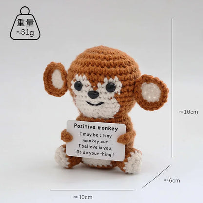 Poupée Pomme de Terre Énergétique Positive au Crochet – Figurine Mignonne en Tricot à Serrer, Artisanat Animalier Kawaii Fait Main au Crochet & Cadeau de Noël