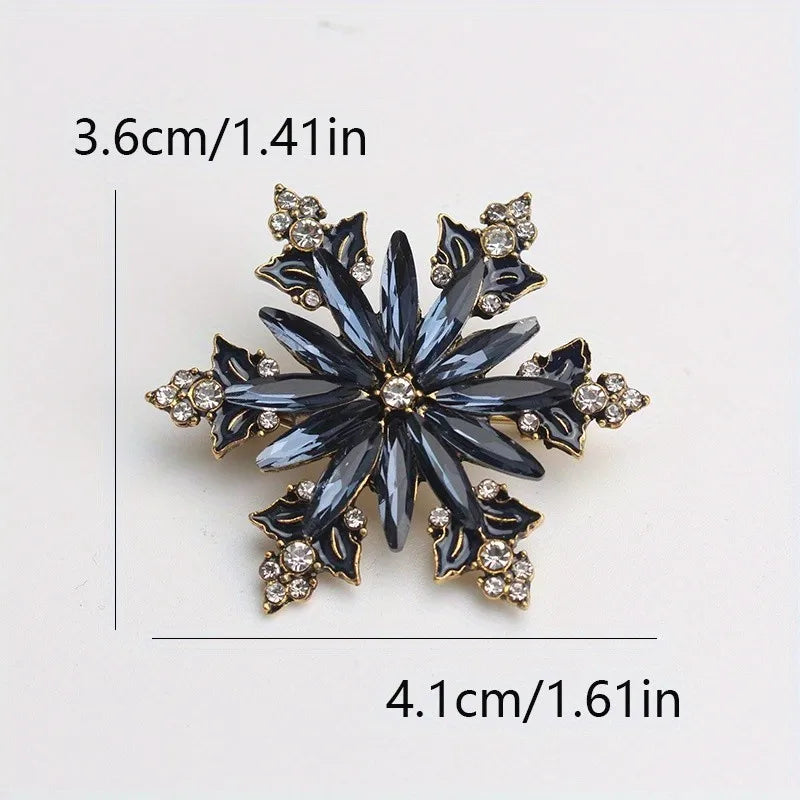 Elegant Snowflake Pearl Crystal Brooch – Fashion Corsage Coat Accessory for Women, Party, Wedding & Formal Outfit Decoration