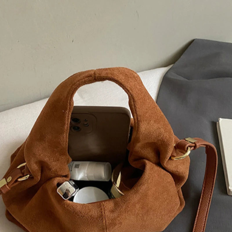 Sac à main bouffant français – Sac à bandoulière givré tendance avec fermoir magnétique, sac à main rétro en forme de nuage, sac à main tendance de style boîte à déjeuner pour femmes pour une utilisation décontractée et quotidienne