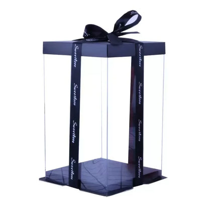 Oso de rosas artificiales de 25 cm con caja de regalo – Regalo romántico para ella en San Valentín, aniversario y boda