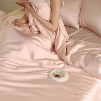 100% Mulberry Silk Bedding Set – Luxury Duvet Cover, Bed Sheet & Pillowcase Set