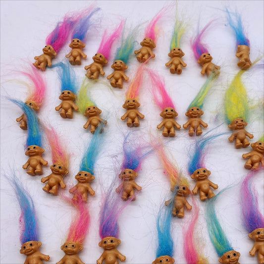 Figuras de Muñecos Troll Vintage – Lindos y Coloridos Juguetes Coleccionables de la Suerte, Adorables Mini Decoraciones para Recuerdos de Fiesta, Navidad, Halloween y Regalos