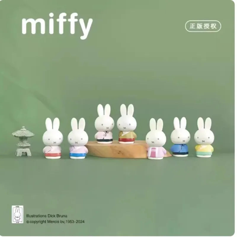 Caja Ciega Original de la Serie Miffy Estilo Antiguo – Minifiguras Lindas de Grano, Adornos Colgantes de Personajes de Anime, Juguetes y Regalos Coleccionables para Festivales