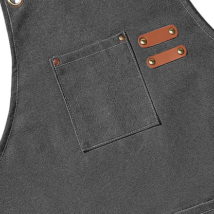 Delantal de trabajo de lona – Delantal de chef ajustable para cocina, barbacoa, restaurante y taller