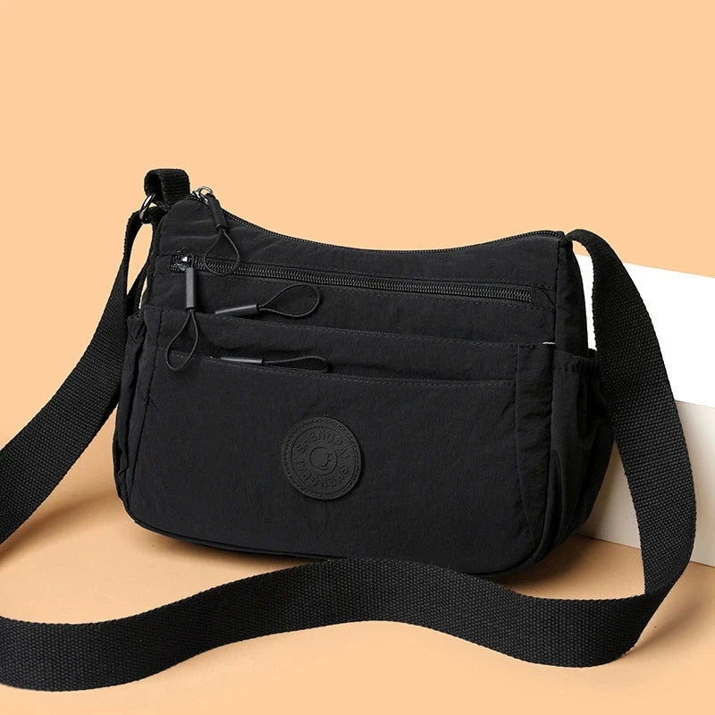 Bolso cruzado multicapa para mujer, bandolera informal multibolsillos para viajes, trayectos diarios y compras