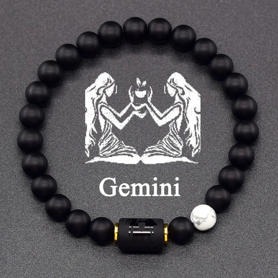 Pulsera de constelación de 12 signos del zodiaco – Brazalete con dije de astrología para hombres y mujeres | Regalo de joyería de amistad Aries, Virgo, Leo y Libra