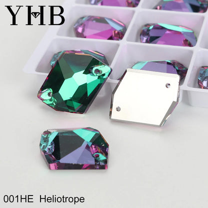 Strass à coudre YHB Cosmic AB Moonlight – Pierres plates en cristal de verre pour la décoration de vêtements et de sacs