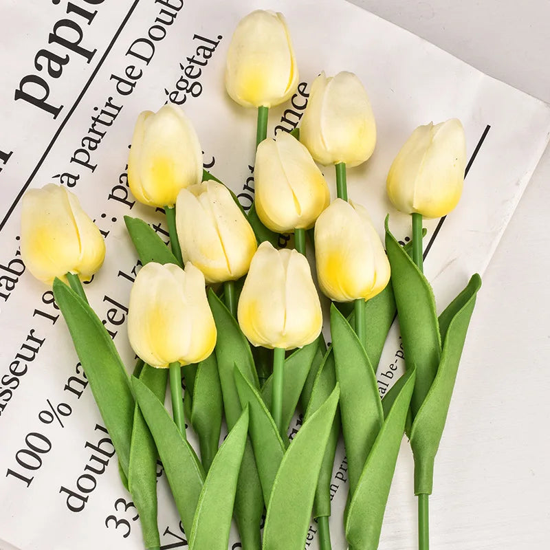 3/5/10/20pcs Real Touch Artificial Tulip Flowers – Realistic Faux Tulip Bouquet for Wedding Decor, Home Decoration, Floral Arrangements & DIY Projects